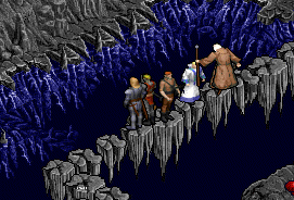 The heroes are trapped on a narrow ledge