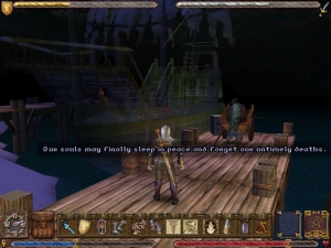 Another view of the ship. Plus, another talking ghost, and a view of the living sailor who tells you about it.